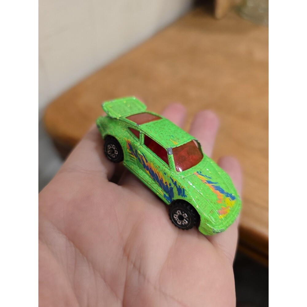 1989 Hot Wheels #148 Porsche 930 Glitter Green Malaysia Used Rare